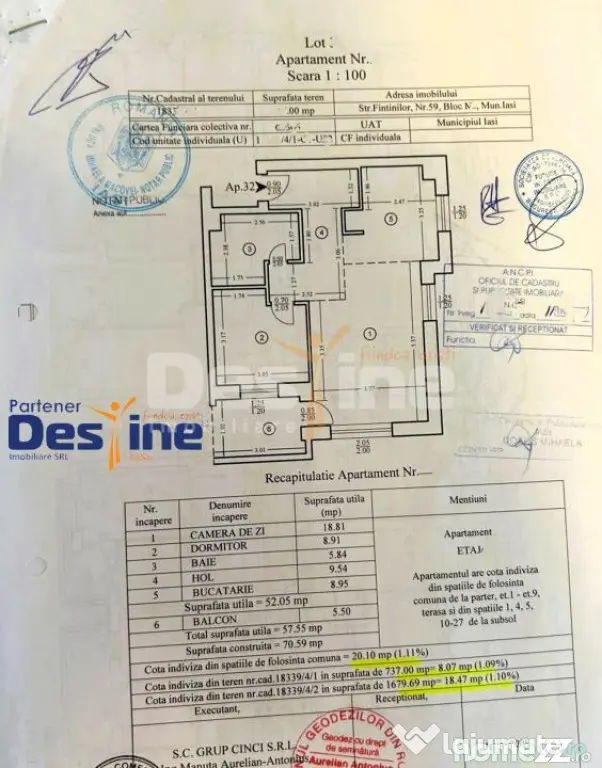 Apartament 2 camere 57 mp mobilat utilat boxă și lift - Iasi (Iasi)