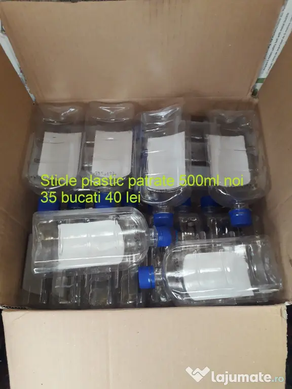 Sticle plastic patrate 500ml noi 35 buc 40 lei NOI