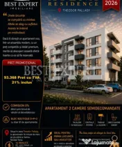 2 Camere | Parcare BONUS | Avans 15% | Bloc Intim| Theodor P 