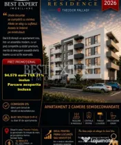 2 Camere | Parcare Inclusă | Avans 50 % | Bloc Intim | Pall