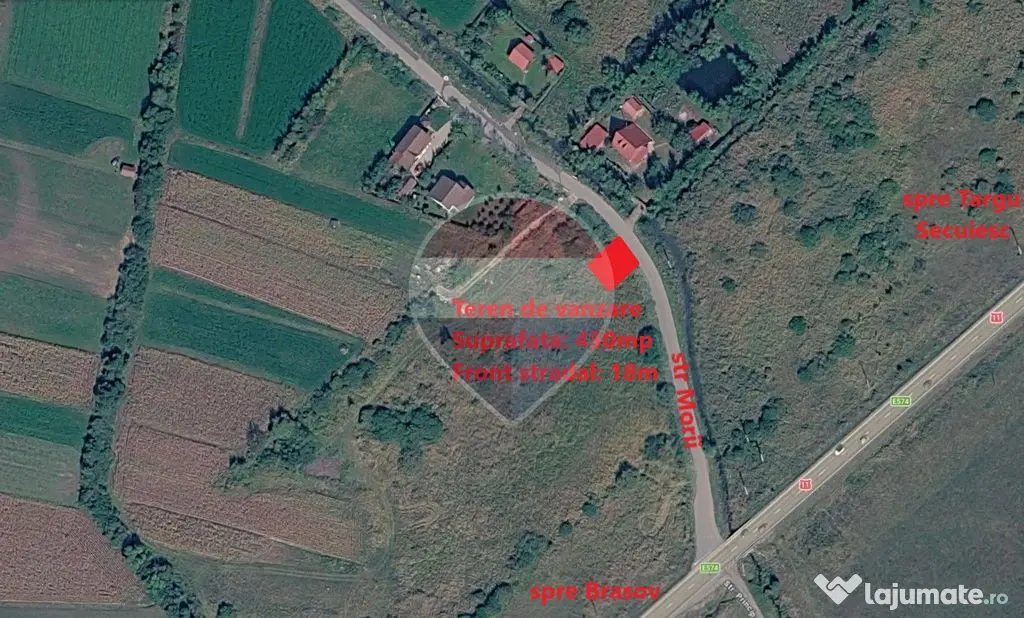 Loc de casa 430mp intrare Lunca Calnicului - Lunca Calnicului (Brasov)