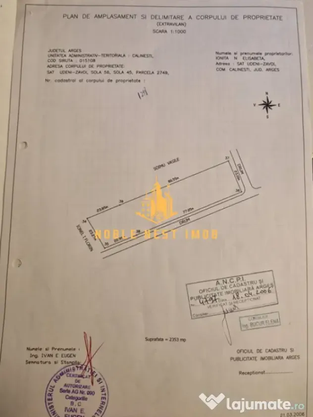 TEREN 2353 MP – UDENI-ZĂVOI, JUD. ARGEȘ | COMISION 0% - Calinesti (Arges)