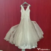 Rochie de mireasă tip Prințesă / A-Line, din tull fluid, mărimea 38-40 