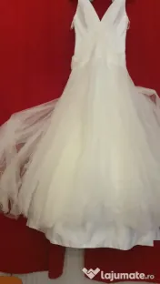 Rochie de mireasă tip Prințesă / A-Line, din tull fluid, mărimea 38-40 