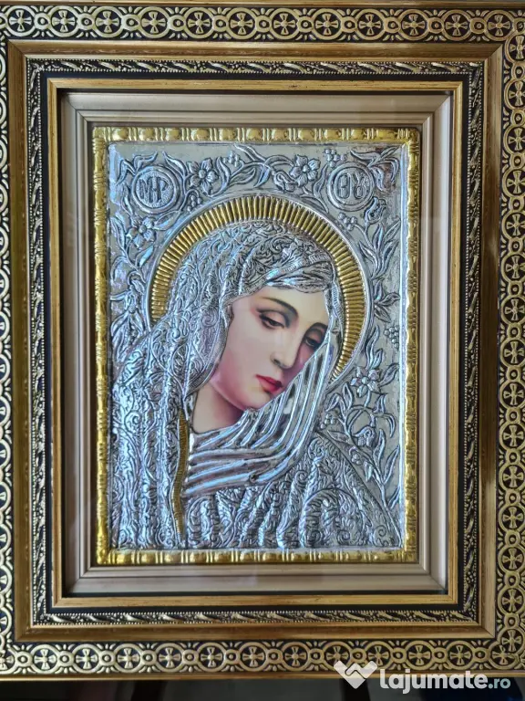 Icoana Argintata-SF Pantelimon,SF Treime,SF Andrei si alti sfinti Relief 3 D