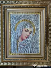 Icoana Argintata-SF Pantelimon,SF Treime,SF Andrei si alti sfinti Relief 3 D