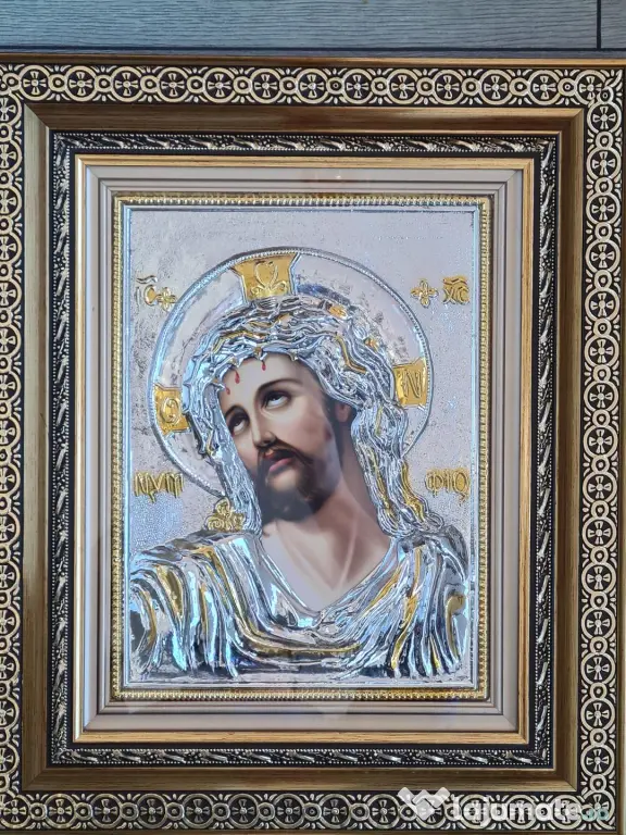 Icoana Argintata-SF Pantelimon,SF Treime,SF Andrei si alti sfinti Relief 3 D