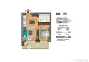 Studio semidecomandat, etaj 8, New Times Residence, parcare 