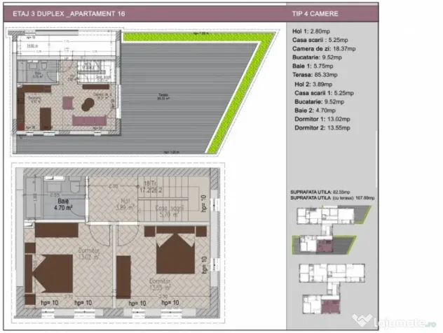 Duplex de lux cu terasa uriasa de 86 mp in zona Nerva Traian - Bucuresti (Bucuresti-Ilfov)