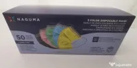 Măști medicale, 3 straturi, 5 culori/tematică Crăciun, set 50 buc/cutie 