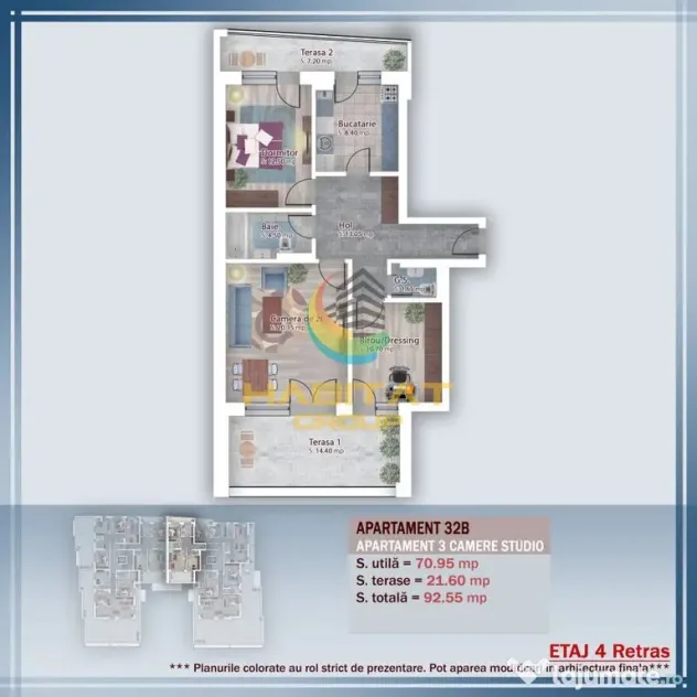 Pallady 3 camere decom.71 mp + terasa 22 mp mutare rapida - Bucuresti (Bucuresti-Ilfov)