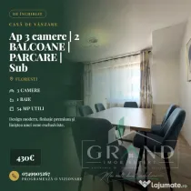 Ap 3 camere | 2 BALCOANE | PARCARE | Sub Cetate/Parc Poligon