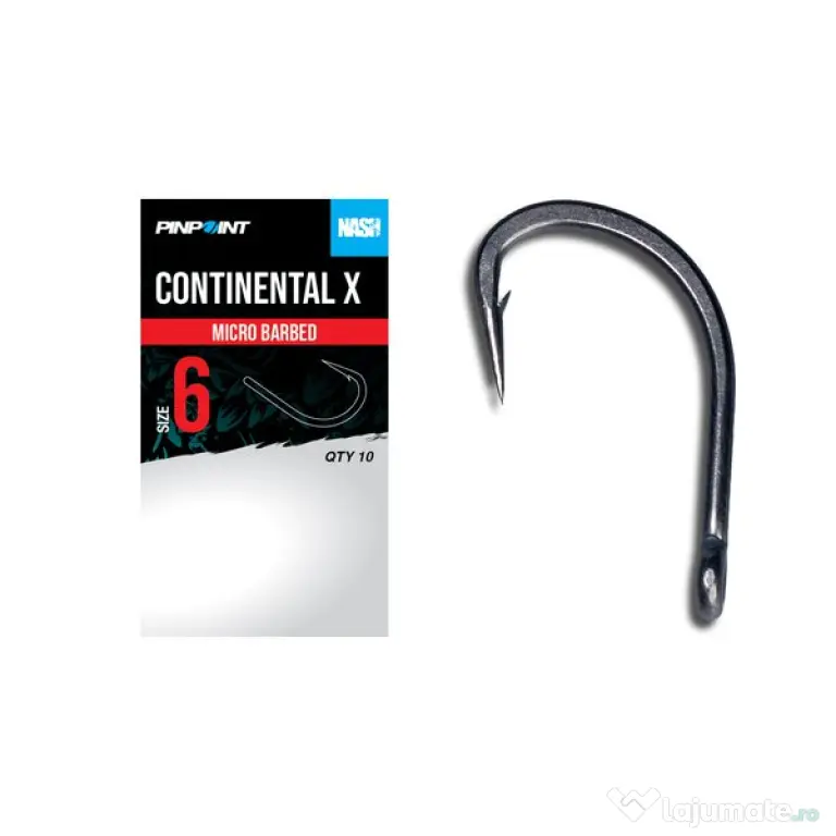 Carlige Nash Pinpoint Continental X, Micro Barbed, nr.6