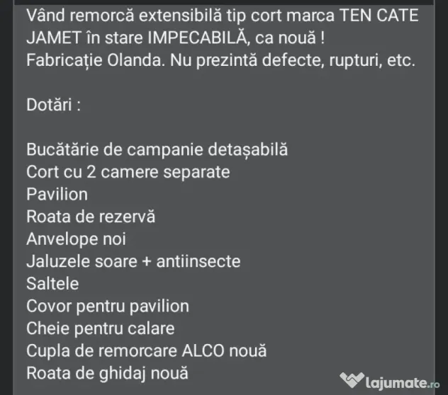 Remorca -Cort Ten Cate Jamet