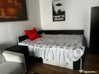Set mobila - dormitor tineret complet - pat cu ladă, dulap, birou și comodă 