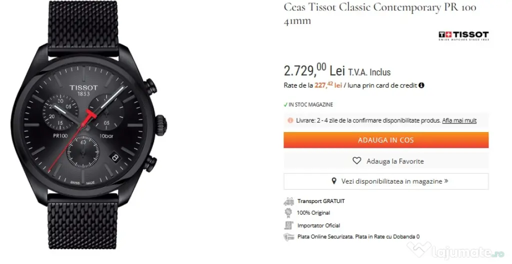 Ceas Tissot Classic Contemporary PR 100 41mm