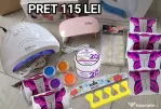 Set Lampa Unghii Gel constructie șabloane sclipici pila Tipsuri