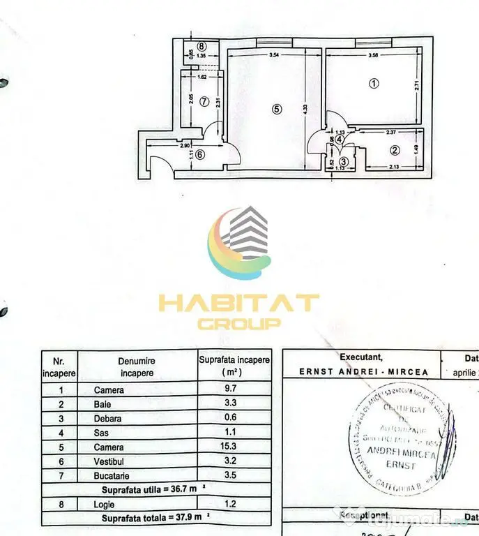 Apartament 2 Camere 37.9 mp Strada Spinis - Bucuresti (Bucuresti-Ilfov)