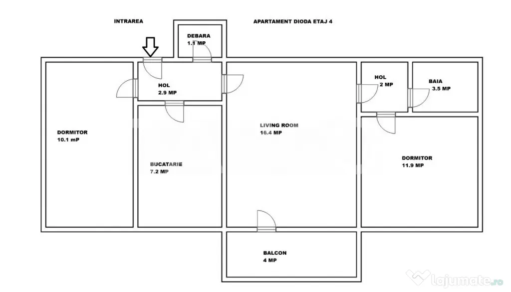 Zona Dioda/ANAF/Finante Apartament cu 3 camere si balcon - Sibiu (Sibiu)