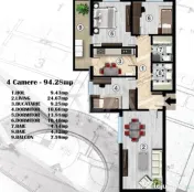4 camere-Decomandat-94,28 mp- Bloc 2020- Confort Urban Resid 