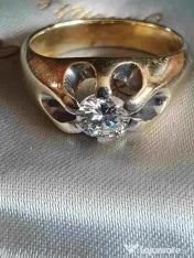 Raritate Ghiul GYPSY aur masiv cu diamant natural IF FLAWLESS 0,85CT 