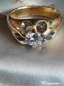 Raritate Ghiul GYPSY aur masiv cu diamant natural IF FLAWLESS 0,85CT