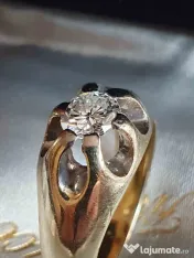 Raritate Ghiul GYPSY aur masiv cu diamant natural IF FLAWLESS 0,85CT 