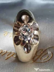 Raritate Ghiul GYPSY aur masiv cu diamant natural IF FLAWLESS 0,85CT 