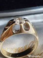 Raritate Ghiul GYPSY aur masiv cu diamant natural IF FLAWLESS 0,85CT 