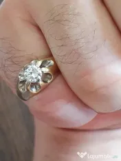 Raritate Ghiul GYPSY aur masiv cu diamant natural IF FLAWLESS 0,85CT 
