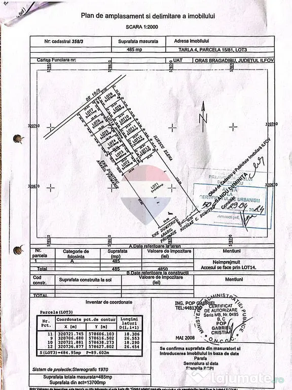 Teren intravilan 485mp | Bragadiru | Zonă contruita - Bragadiru (Bucuresti-Ilfov)
