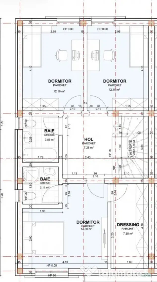Duplex modern 4 camere - 127 mp - zid izolat fonic - Calea U - Mosnita Noua (Timis)