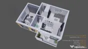 Apartament cu 2 camere 54 mp utili la parter finalizat la asfalt Giroc 