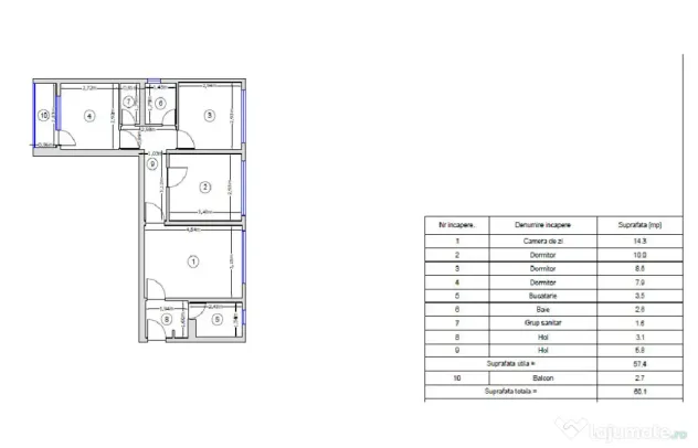 Urgent si negociabil !!! 4 Camere, 60 MP – MIlitari, Apusului - Bucuresti (Bucuresti-Ilfov)