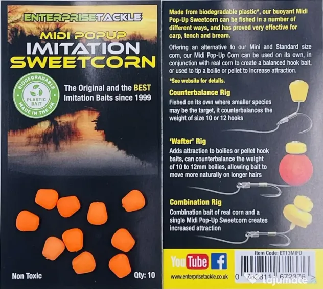 ENTERPRISE TACKLE MIDI POPUP SWEETCORN FLUORO ORANGE 10buc.