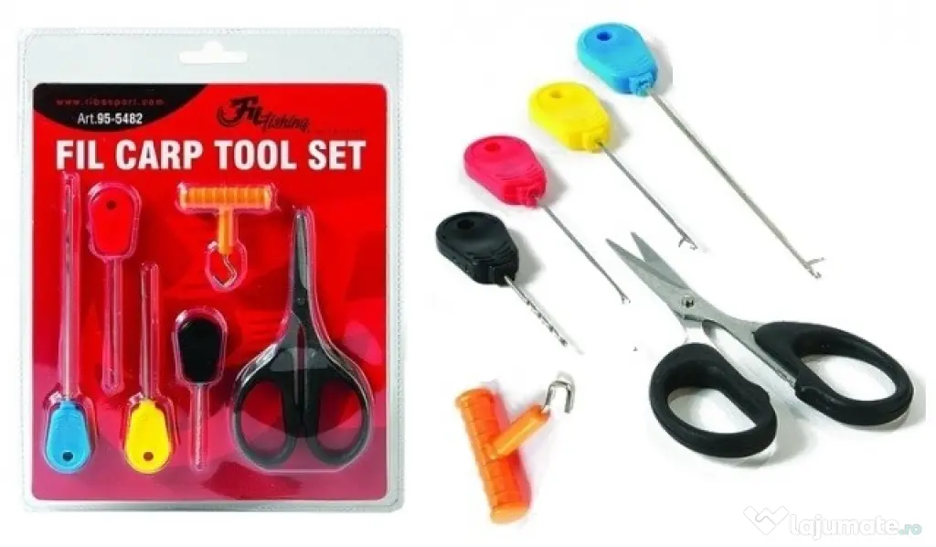 FILFISHING SET CROSETE, FOARFECA SI KNOT PULLER FILFISHING, 6 PIESE