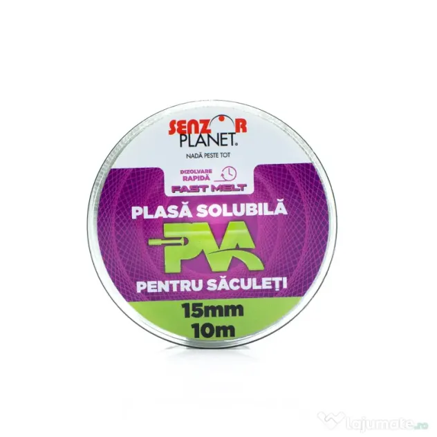 SENZOR PLANET REZERVA PVA PLASA SOLUBILA FAST MELT 15mm PENTRU SACULETI, 10m