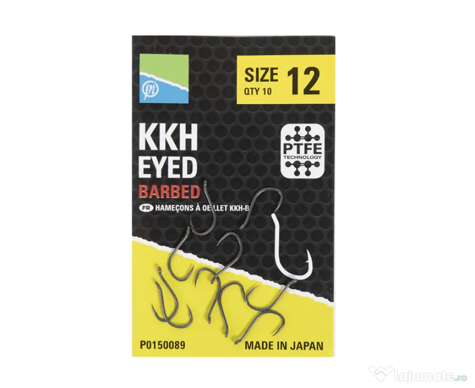 PRESTON CARLIGE PRESTON KKH EYED BARBED, 10buc Nr 12