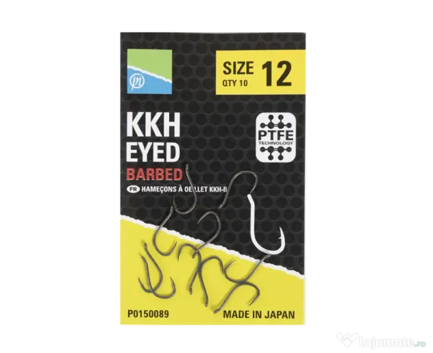 PRESTON CARLIGE PRESTON KKH EYED BARBED, 10buc Nr 12
