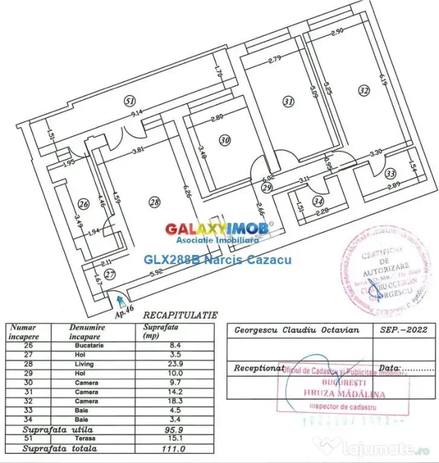 Apartament 4 camere 111 mp Strada Penes Curcanul 14 - Bucuresti (Bucuresti-Ilfov)
