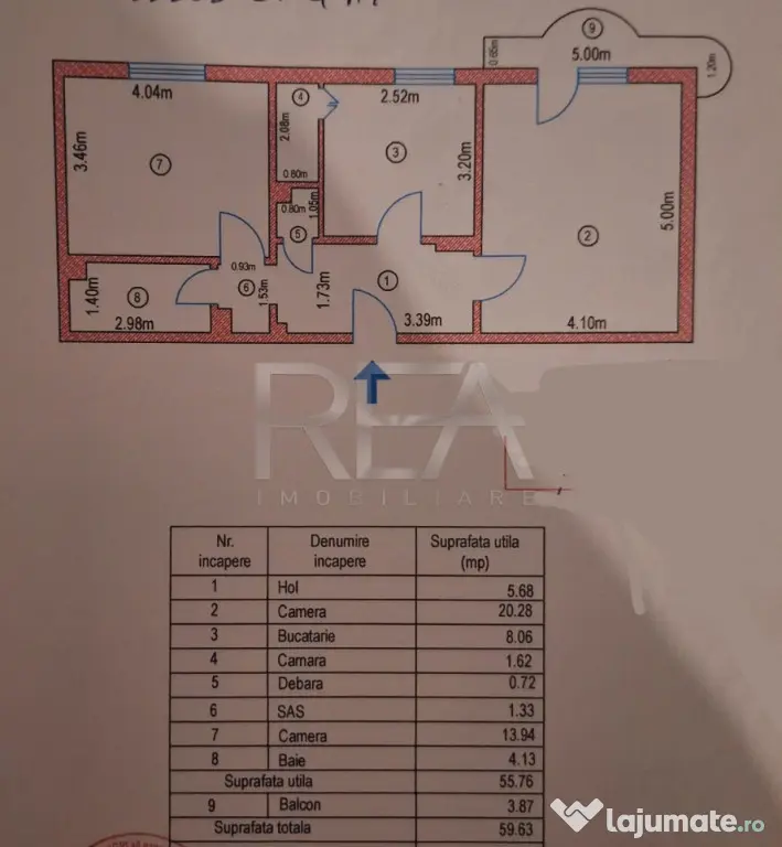 2 camere- Decomandat- Etaj 4/8- 59,63 mp -Bloc 1987-Sebastia - Bucuresti (Bucuresti-Ilfov)
