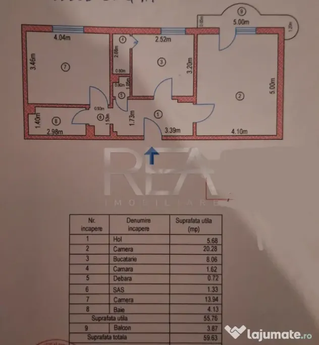 2 camere- Decomandat- Etaj 4/8- 59,63 mp -Bloc 1987-Sebastia - Bucuresti (Bucuresti-Ilfov)