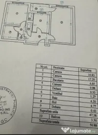 Apartament cu 2 camere semistradal 