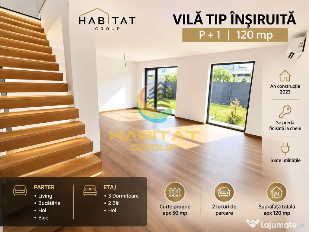 Vânzare Casa Tip Înșiruită 120 mp - Popești Leordeni / Miraslau - Popesti Leordeni (Bucuresti-Ilfov)