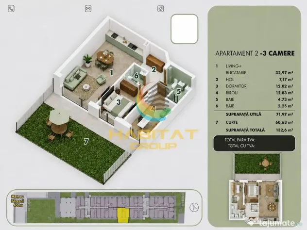 Vânzare Apartament 3 camere | 132 mp | Popești Leordeni - Popesti Leordeni (Bucuresti-Ilfov)