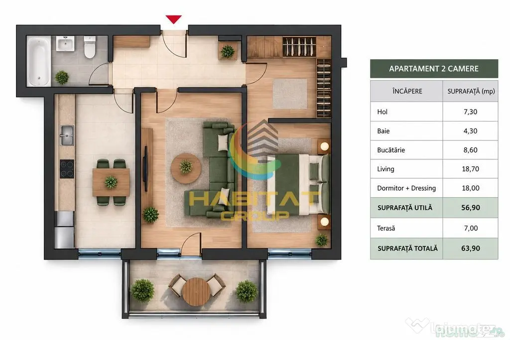 Apartament 2 camere - 8 minute de metrou N. Teclu - Bucuresti (Bucuresti-Ilfov)