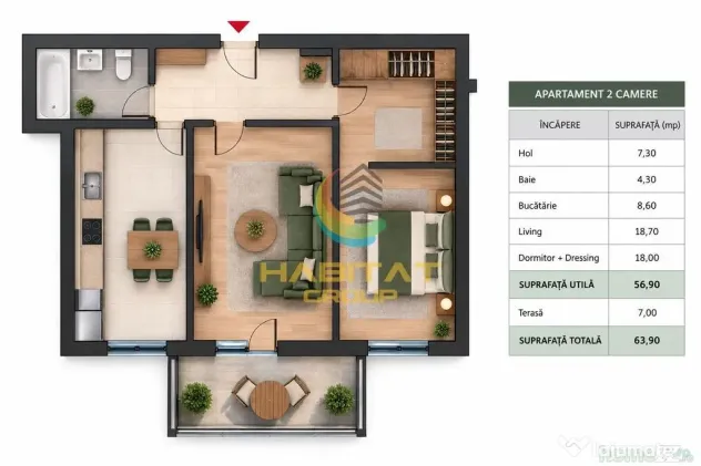 Apartament 2 camere - 8 minute de metrou N. Teclu - Bucuresti (Bucuresti-Ilfov)