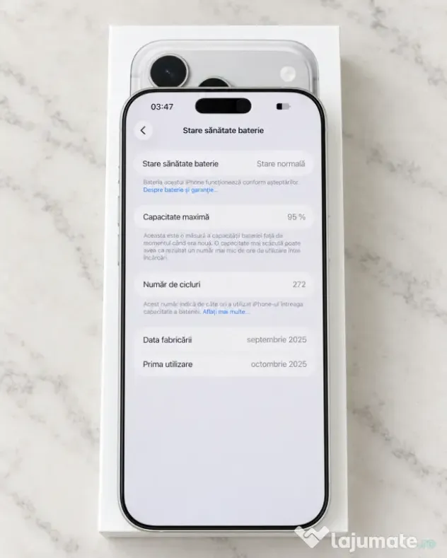 iPhone 17 Pro Max 256GB Silver - eSIM- Ca Nou - 95% Baterie