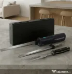 Cuțit Electric Fără Fir - 2 Lame INOX și Cutie de Depozitare