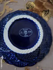 Vand vaza si cosulet din portelan albastru cibalt
